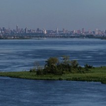 Rio Paraguay with the skyline of Asuncion